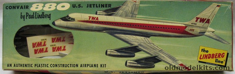 Lindberg 1/189 Convair 880 TWA Jetliner, 452-49 plastic model kit